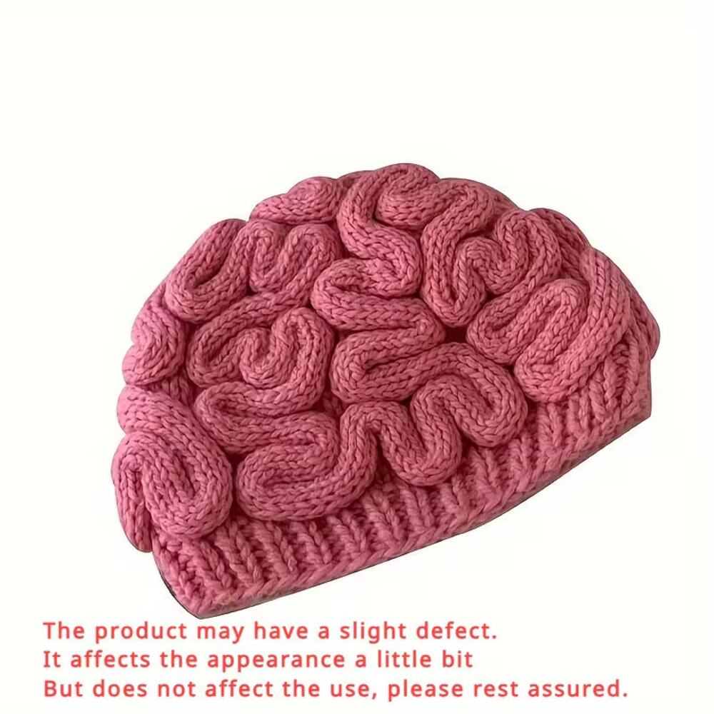 Unique Fun Brain Adult Knit Beanie Hat  - One Size Fits Most